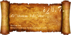 Ölbaum Tódor névjegykártya